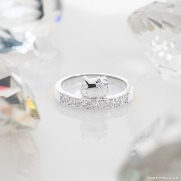 Anillo Eternal Love | Plata con Baño de Oro Blanco 18k | Hello Kitty