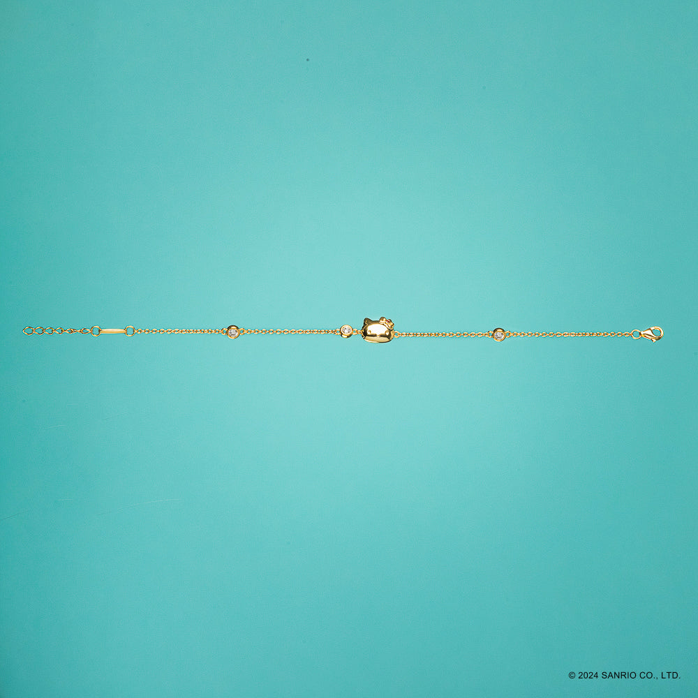 Brazalete de Plata Baño de Oro 18K | Hello Kitty Diamonds