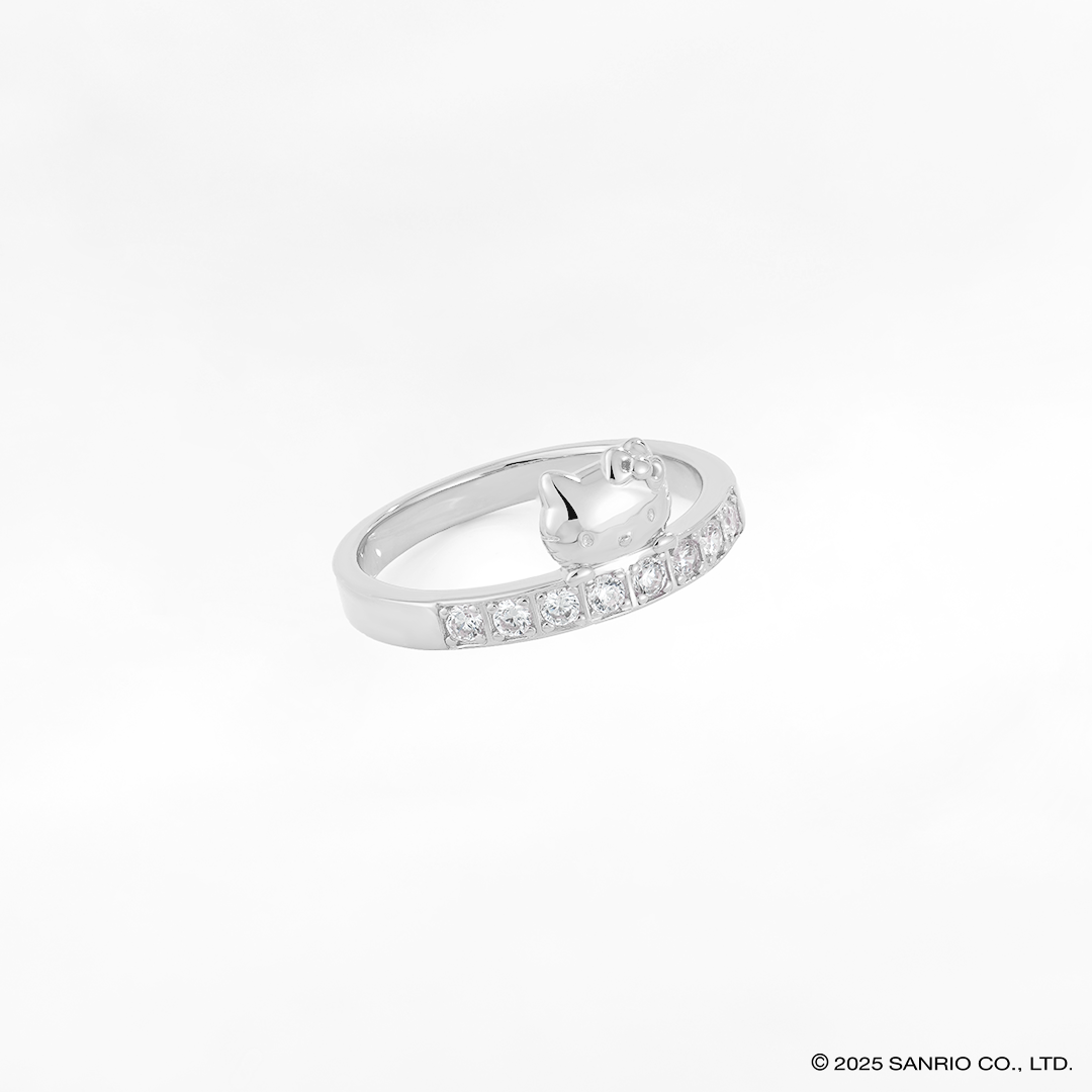Anillo Eternal Love | Plata con Baño de Oro Blanco 18k | Hello Kitty