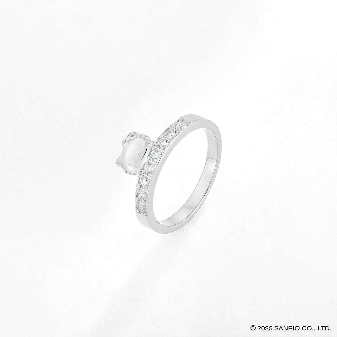 Anillo Eternal Love | Plata con Baño de Oro Blanco 18k | Hello Kitty