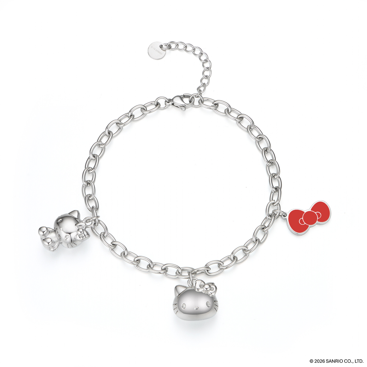 Colección Chunkylicious | Acero Inoxidable Baño de Oro Blanco 18k | Hello Kitty