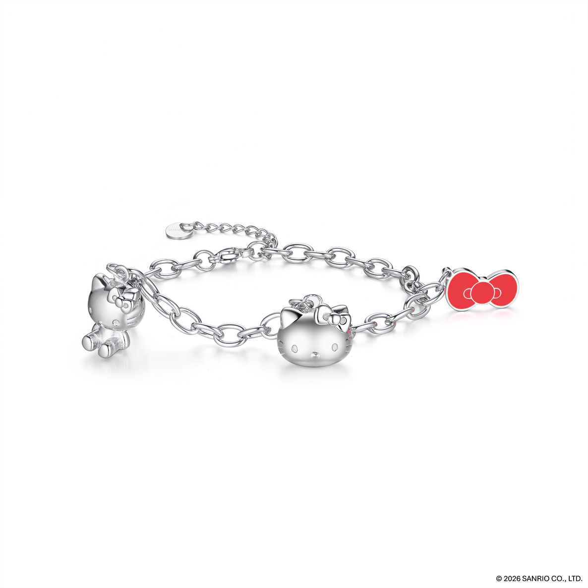 Colección Chunkylicious | Acero Inoxidable Baño de Oro Blanco 18k | Hello Kitty