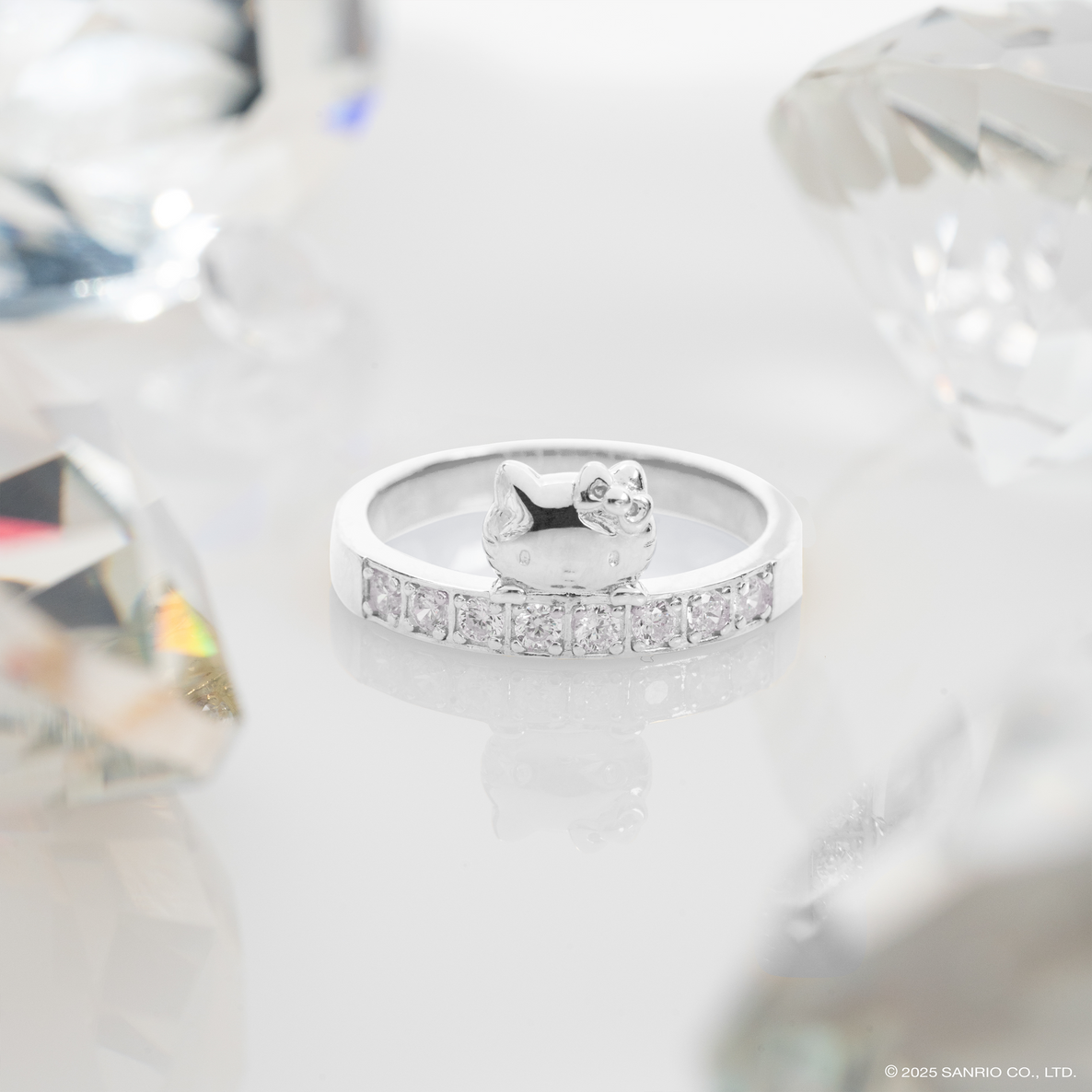 Anillo Eternal Love | Plata con Baño de Oro Blanco 18k | Hello Kitty
