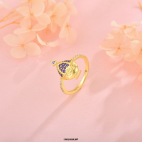 Idol Beauty Anillo Homura Akemi Soul Gem | Plata con Baño de Oro 18k  | Puella Magi Madoka Magica