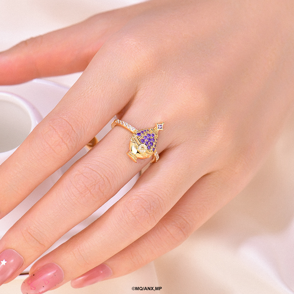 Anillo Homura Akemi Soul Gem | Plata con Baño de Oro 18k  | Puella Magi Madoka Magica