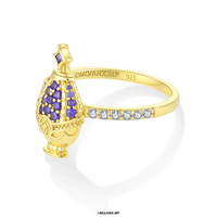 Idol Beauty Anillo Homura Akemi Soul Gem | Plata con Baño de Oro 18k  | Puella Magi Madoka Magica