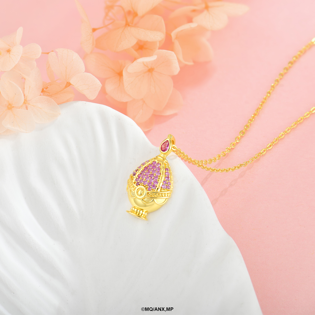 Collar Madoka Kaname Soul Gem | Plata con Baño de Oro 18k  | Puella Magi Madoka Magica