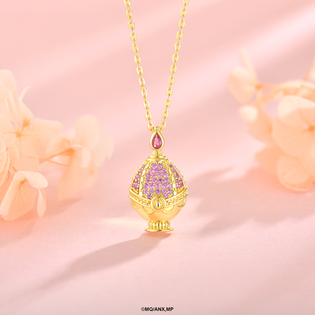 Collar Madoka Kaname Soul Gem | Plata con Baño de Oro 18k  | Puella Magi Madoka Magica