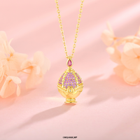 Idol Beauty Collar Madoka Kaname Soul Gem | Plata con Baño de Oro 18k  | Puella Magi Madoka Magica