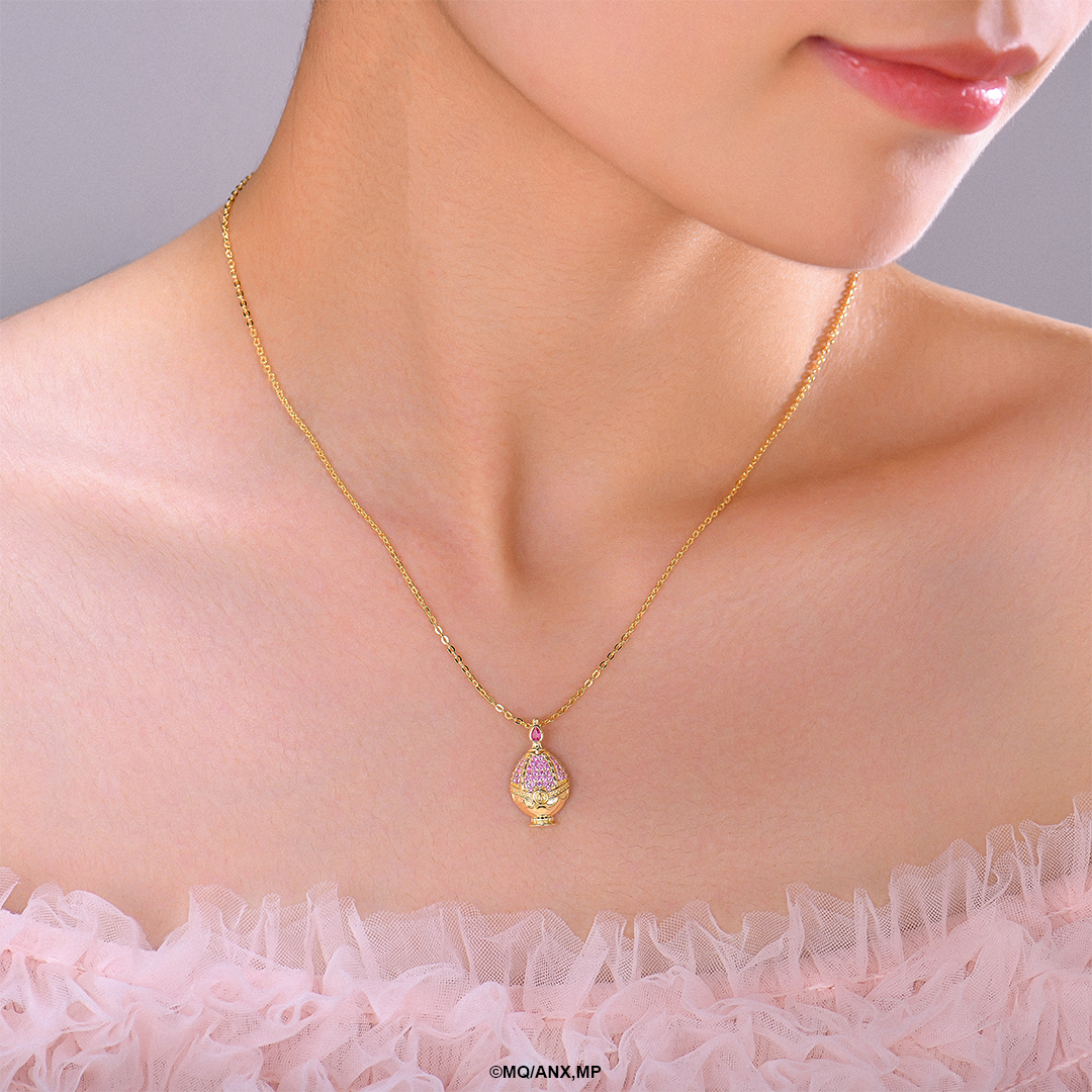 Collar Madoka Kaname Soul Gem | Plata con Baño de Oro 18k  | Puella Magi Madoka Magica