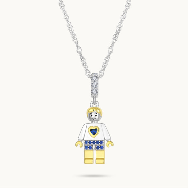 Charm Colgante Hijo | Plata con Baño de Oro de 18k  | Mi Familia