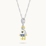 Charm Colgante Hijo | Plata con Baño de Oro de 18k  | Mi Familia