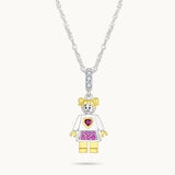 Charm Colgante Hija | Plata con Baño de Oro de 18k  | Mi Familia