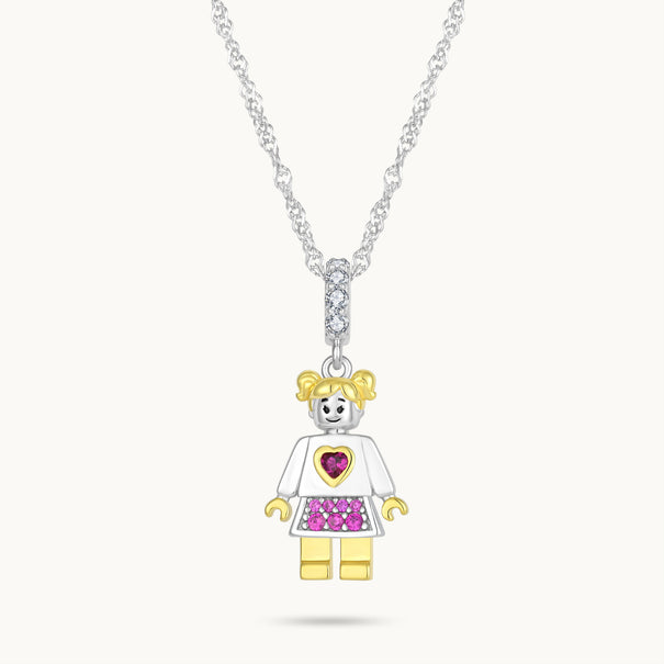 Charm Colgante Hija | Plata con Baño de Oro de 18k  | Mi Familia