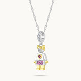 Charm Colgante Hija | Plata con Baño de Oro de 18k  | Mi Familia