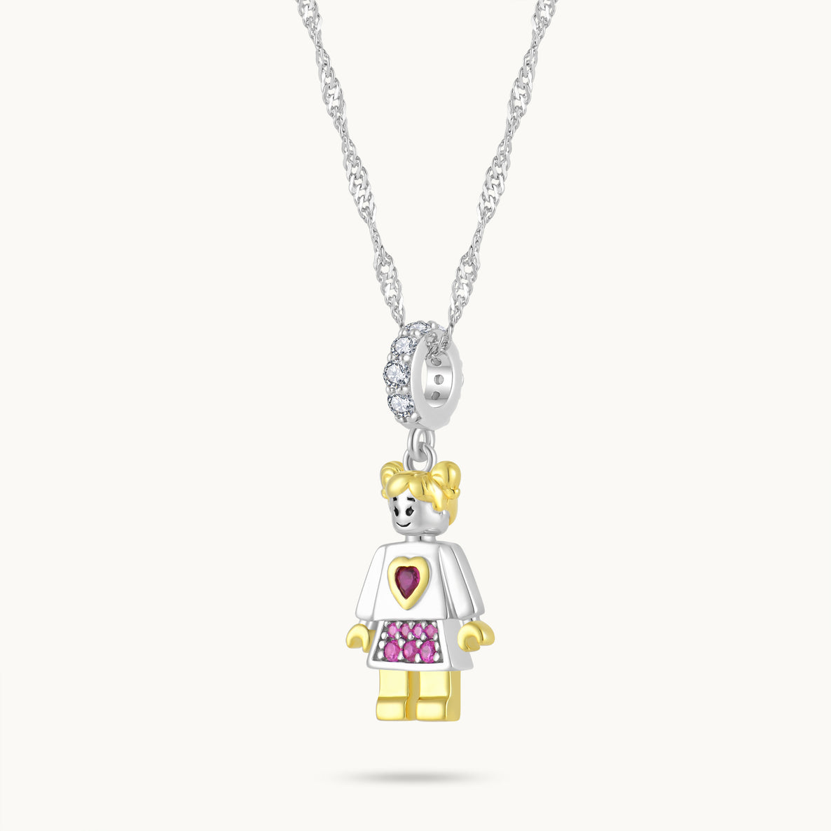 Charm Colgante Hija | Plata con Baño de Oro de 18k  | Mi Familia