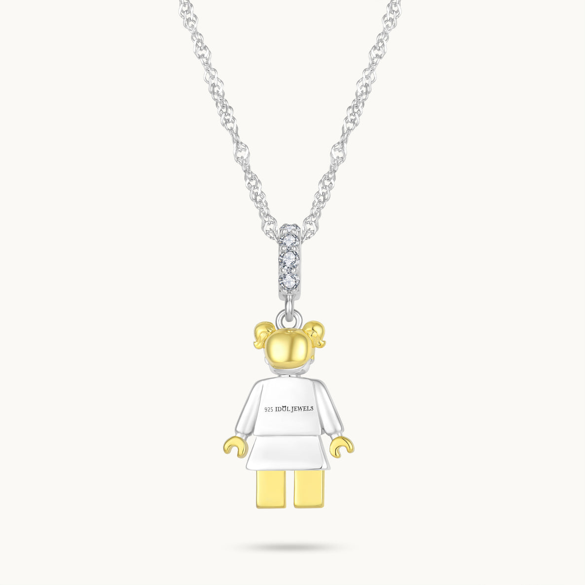 Charm Colgante Hija | Plata con Baño de Oro de 18k  | Mi Familia
