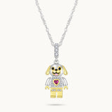 Charm Colgante Perro | Plata con Baño de Oro de 18k  | Mi Familia