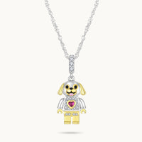 Idol Beauty Charm Colgante Perro | Plata con Baño de Oro de 18k  | Mi Familia