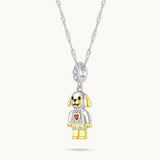 Charm Colgante Perro | Plata con Baño de Oro de 18k  | Mi Familia