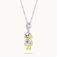 Idol Beauty Charm Colgante Perro | Plata con Baño de Oro de 18k  | Mi Familia