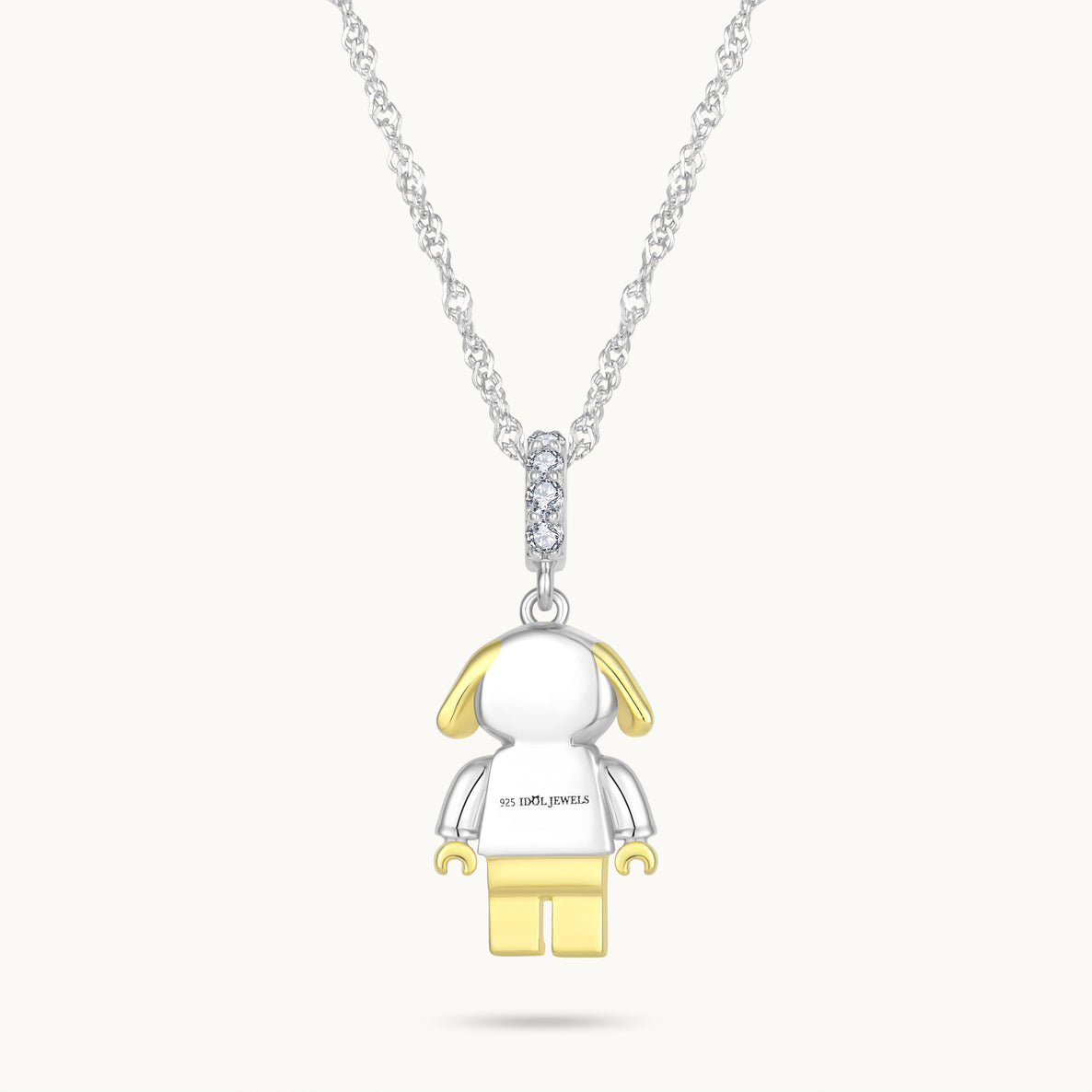 Charm Colgante Perro | Plata con Baño de Oro de 18k  | Mi Familia