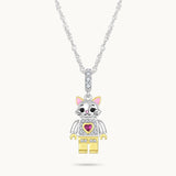Charm Colgante Gato | Plata con Baño de Oro de 18k  | Mi Familia