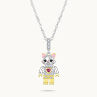 Idol Beauty Charm Colgante Gato | Plata con Baño de Oro de 18k  | Mi Familia