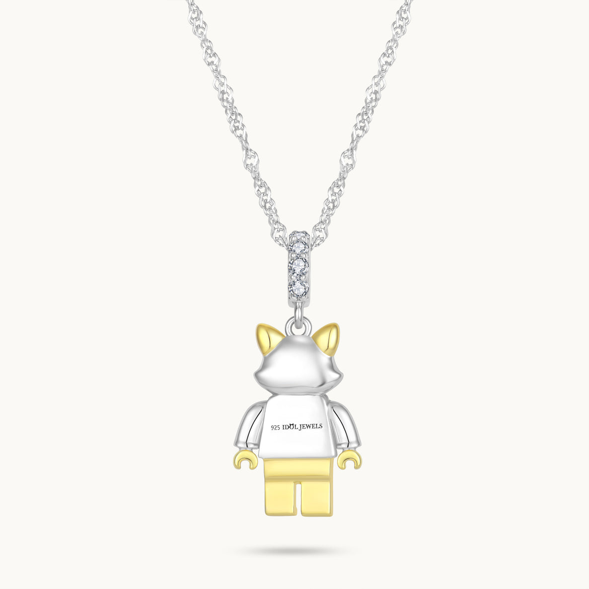Charm Colgante Gato | Plata con Baño de Oro de 18k  | Mi Familia
