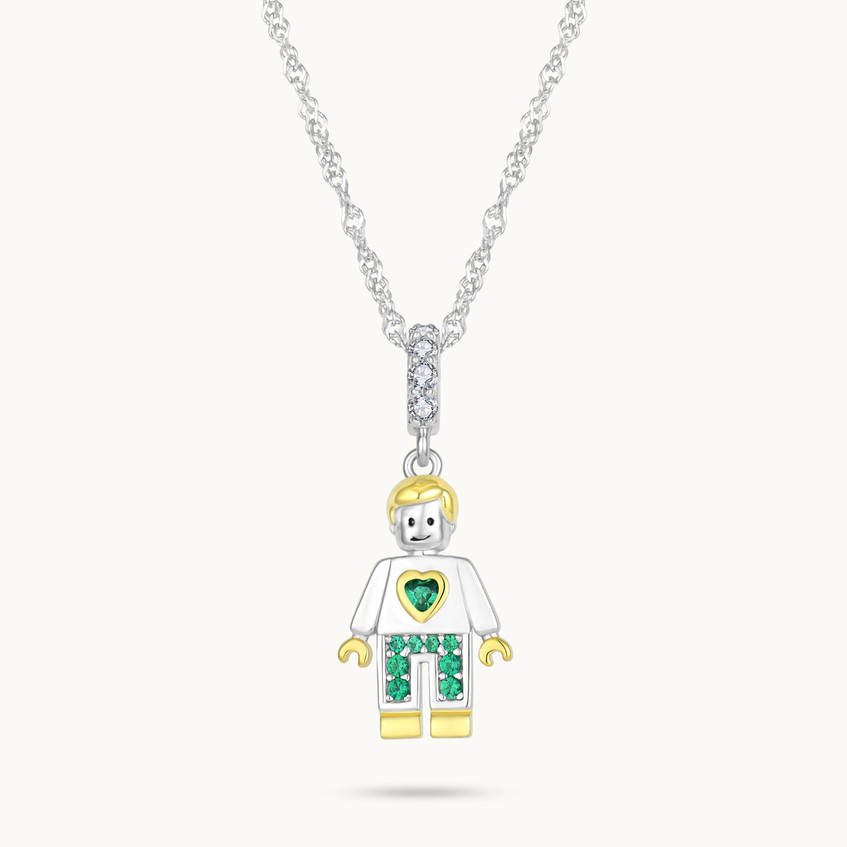 Charm Colgante Papá | Plata con Baño de Oro de 18k  | Mi Familia