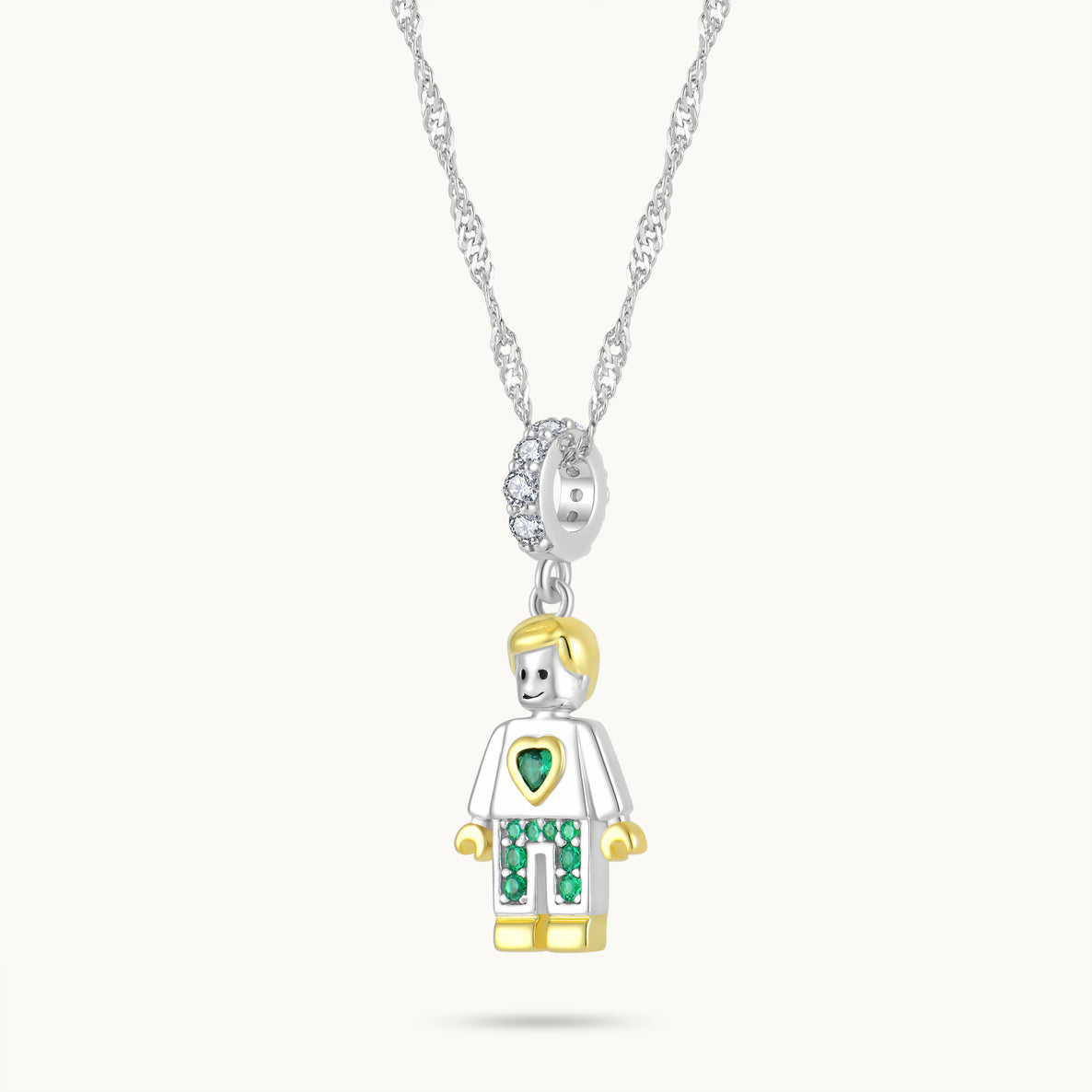Charm Colgante Papá | Plata con Baño de Oro de 18k  | Mi Familia
