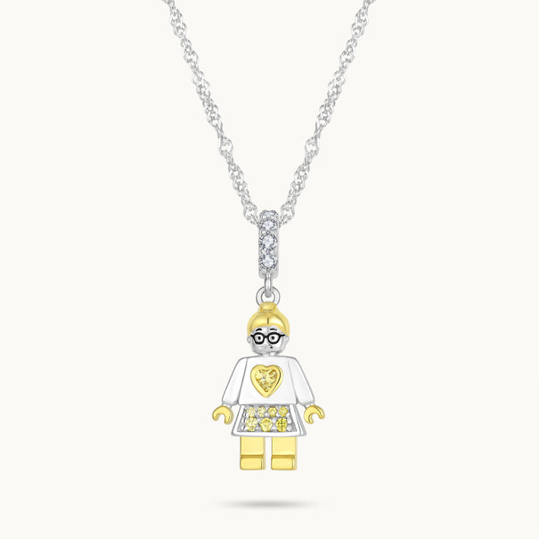 Charm Colgante Abuela | Plata con Baño de Oro de 18k  | Mi Familia