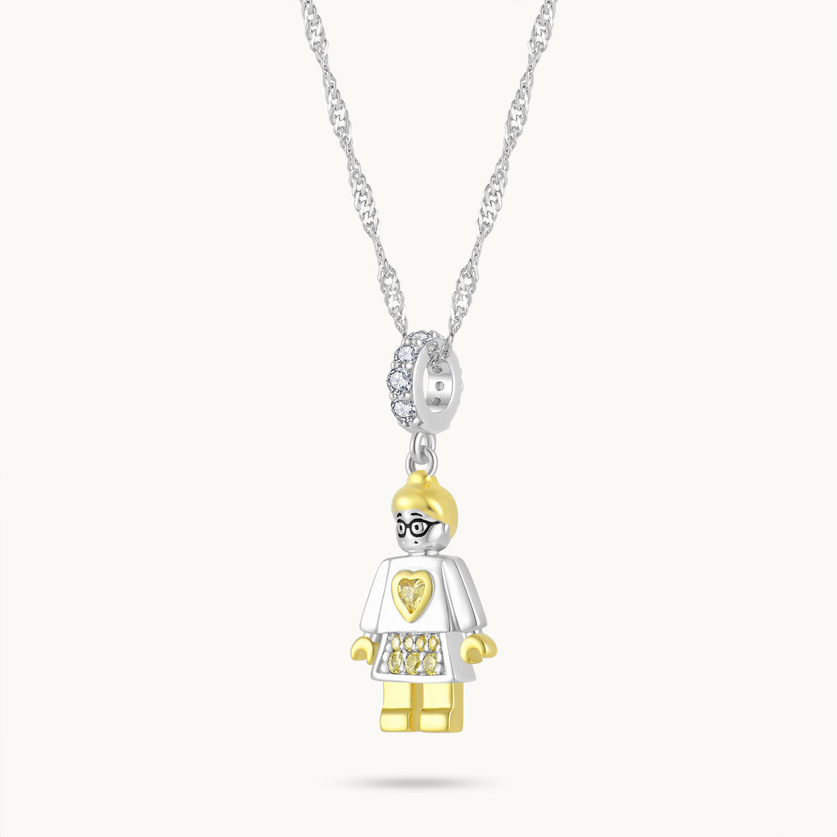 Charm Colgante Abuela | Plata con Baño de Oro de 18k  | Mi Familia
