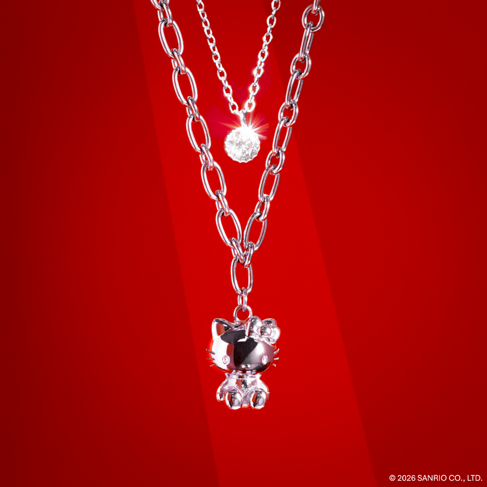 Colección Chunkylicious | Acero Inoxidable Baño de Oro Blanco 18k | Hello Kitty