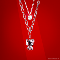 Idol Beauty Colección Chunkylicious | Acero Inoxidable Baño de Oro Blanco 18k | Hello Kitty