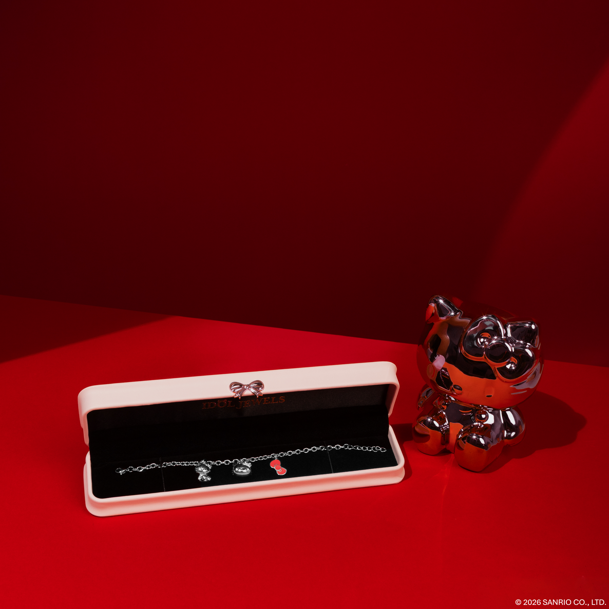 Colección Chunkylicious | Acero Inoxidable Baño de Oro Blanco 18k | Hello Kitty