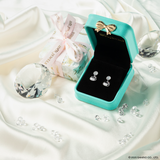 Aretes de Plata Baño de Oro Blanco 18K | Hello Kitty Diamonds