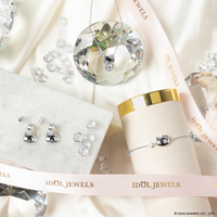 Idol Beauty Colección Joyería Fina de Plata Baño de Oro Blanco 18K | Hello Kitty Diamonds