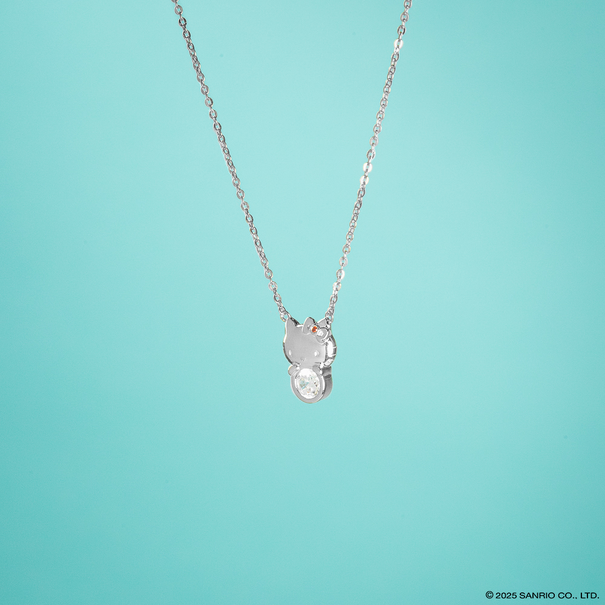 Collar de Plata Baño de Oro Blanco 18K | Hello Kitty Diamonds