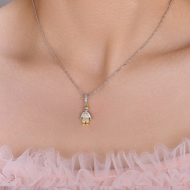 Charm Colgante Abuela | Plata con Baño de Oro de 18k  | Mi Familia