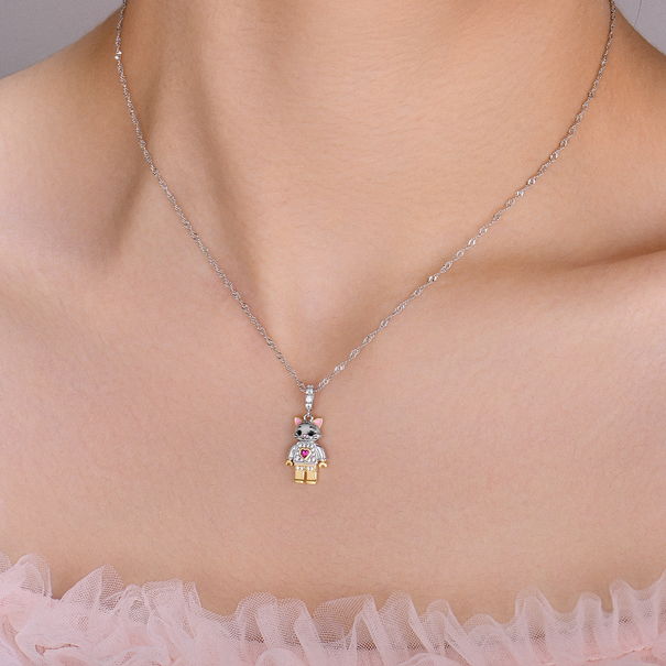 Charm Colgante Gato | Plata con Baño de Oro de 18k  | Mi Familia