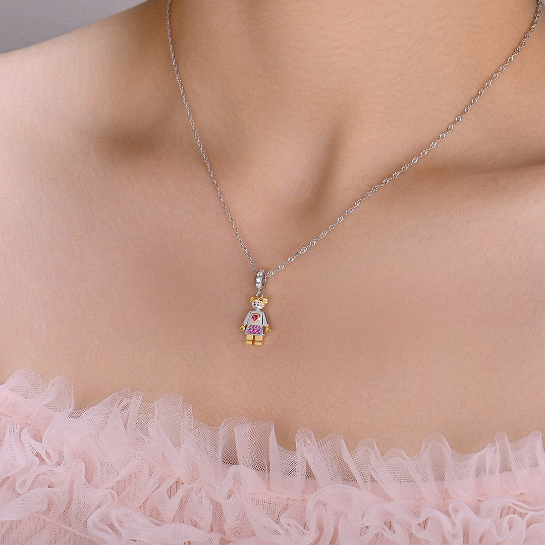 Charm Colgante Hija | Plata con Baño de Oro de 18k  | Mi Familia