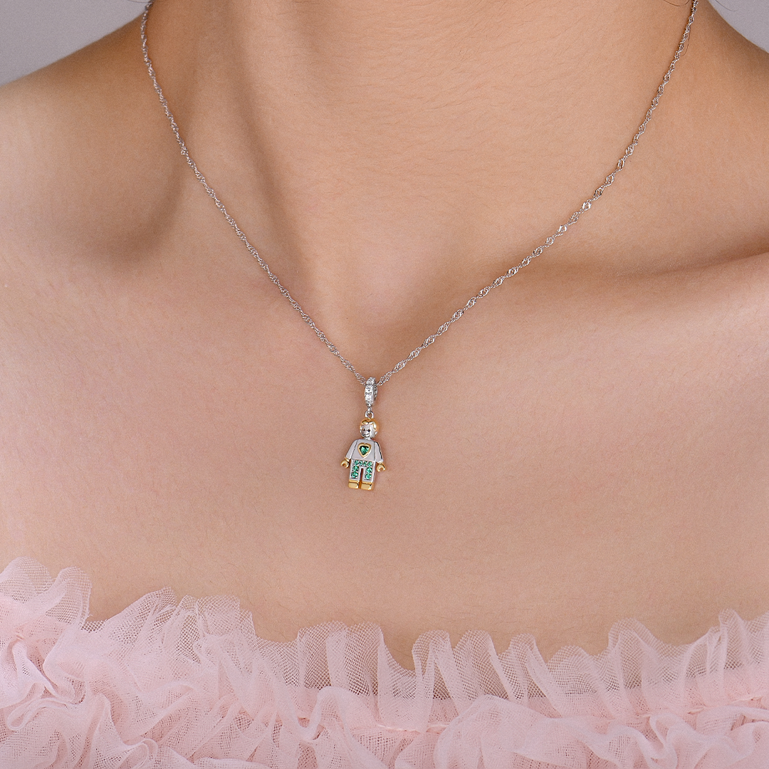 Charm Colgante Papá | Plata con Baño de Oro de 18k  | Mi Familia