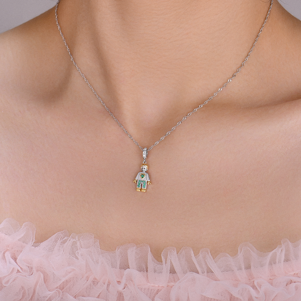 Charm Colgante Papá | Plata con Baño de Oro de 18k  | Mi Familia