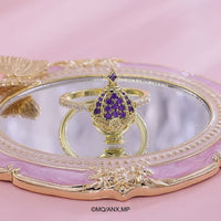 Idol Beauty Anillo Homura Akemi Soul Gem | Plata con Baño de Oro 18k  | Puella Magi Madoka Magica